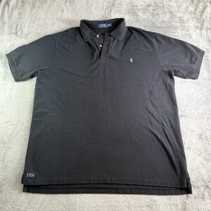Polo Ralph Lauren Monogrammed "HS" Pique Polo Shirt Mens 2XLT Black